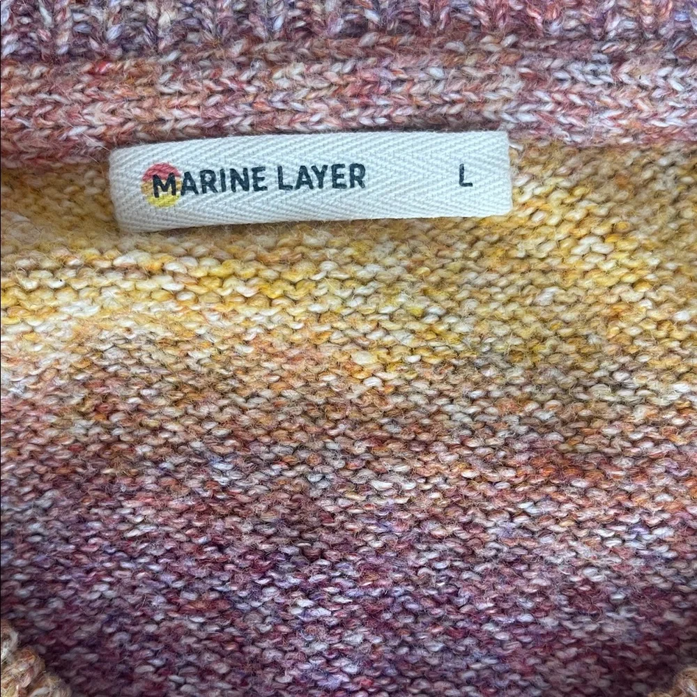 Marine Layer women’s Sweater in Purple and Orange Stripes. Lightweight. - Picture 2 of 3
